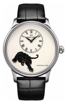 Buy this new Jaquet Droz Les Ateliers d'Art Petite Heure Minute Enamel Painting 43mm j005034234 PANTHERE mens watch for the discount price of £22,523.00. UK Retailer.