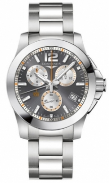 Buy this new Longines Conquest Quartz Chrono 41mm L3.700.4.79.6 mens watch for the discount price of £1,054.00. UK Retailer.