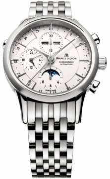 Buy this new Maurice Lacroix Les Classiques Chronograph Day Date Phase de Lune lc6078-ss002-13e mens watch for the discount price of £2,603.00. UK Retailer.