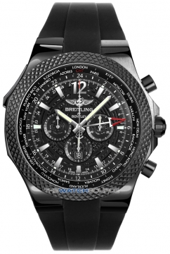Buy this new Breitling Bentley GMT Chronograph m4736225/bc76-1RD MIDNIGHT CARBON BLACKSTEEL mens watch for the discount price of £8,075.00. UK Retailer.