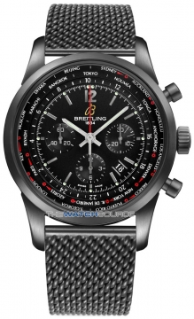 Buy this new Breitling Transocean Chronograph Unitime Pilot mb0510u6/bc80-ss BLACKSTEEL mens watch for the discount price of £8,320.00. UK Retailer.