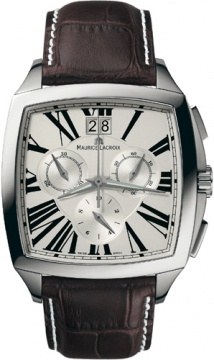 Buy this new Maurice Lacroix Miros Coussin Chronograph mi5017-ss001-110 mens watch for the discount price of £685.00. UK Retailer.