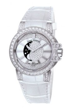 Buy this new Harry Winston Ocean Lady Moon Phase 36mm oceqmp36ww009 ladies watch for the discount price of £32,296.00. UK Retailer.