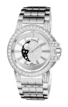 Buy this new Harry Winston Ocean Lady Moon Phase 36mm oceqmp36ww015 ladies watch for the discount price of £41,360.00. UK Retailer.