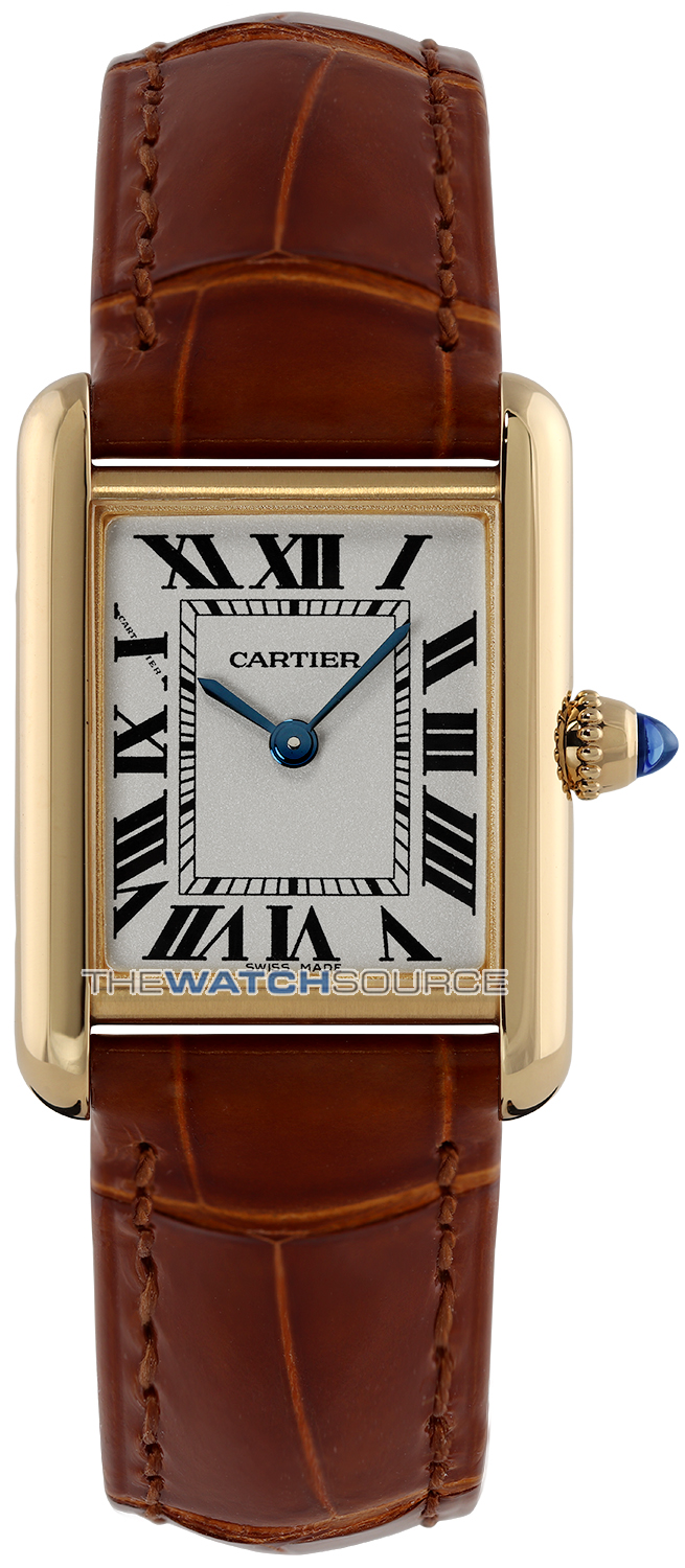 CRW1529856 - Tank Louis Cartier watch - Small model, quartz movement,  yellow gold, leather - Cartier