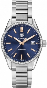 Buy this new Tag Heuer Carrera Quartz war1114.ba0601 ladies watch for the discount price of £2,932.00. UK Retailer.