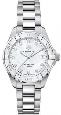 Buy this new Tag Heuer Aquaracer Quartz Ladies 32mm wbd1314.ba0740 ladies watch for the discount price of £1,665.00. UK Retailer.