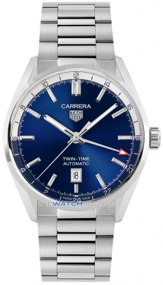 Buy this new Tag Heuer Carrera Twin Time 41mm wbn201a.ba0640 mens watch for the discount price of £2,805.00. UK Retailer.