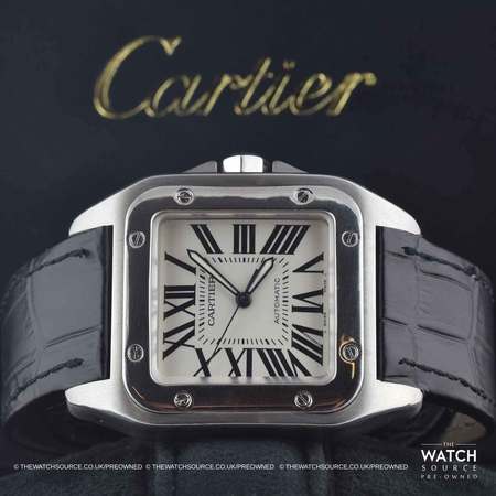 Pre-owned Cartier Santos 100 Large w20073x8