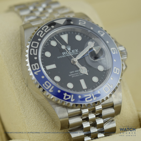 Pre-owned Rolex BATMAN Rolex GMT Master II Mens Watch 126710blnr