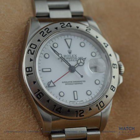 Pre-owned Rolex Explorer II 16570 White Dial