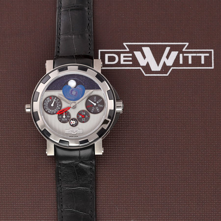 Pre-owned DeWitt Academia Quantieme Perpetual GMT Nebula ac.7021.34.m1000