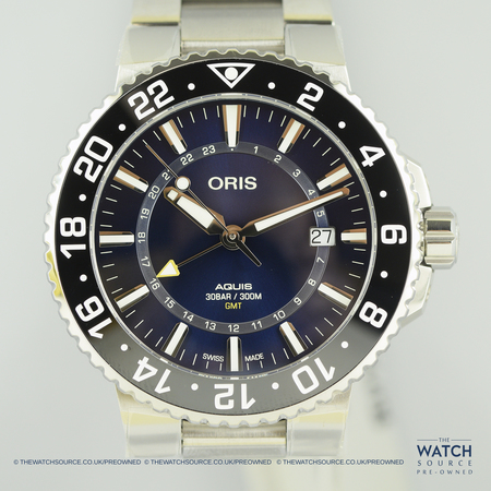 Pre-owned Oris Aquis GMT Date 43.5mm 01 798 7754 4135-07 8 24 05PEB