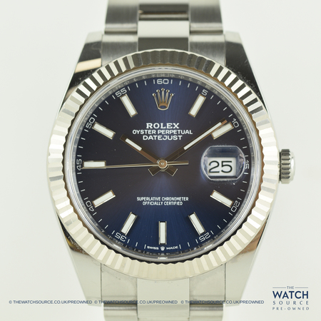Pre-owned Rolex DateJust II 41mm 126334 Blue Index Oyster