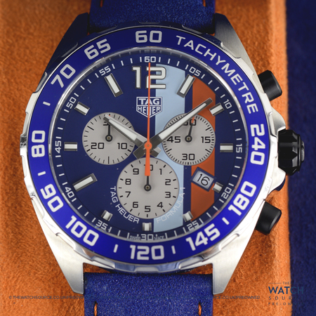 Pre-owned Tag Heuer Gulf Special Edition Formula 1 Chronograph 43mm caz101n.fc8243