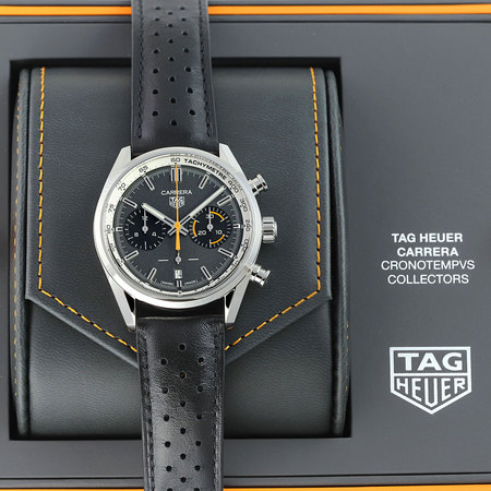 Pre-owned Tag Heuer LIMITED Carrera CronotempVs Collectors Chronograph 42mm CBN201G.FC6520