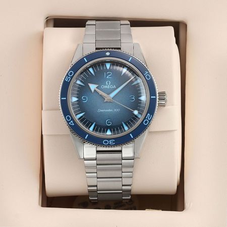Pre-owned Omega Seamaster 300 41mm SUMMER BLUE 234.30.41.21.03.002