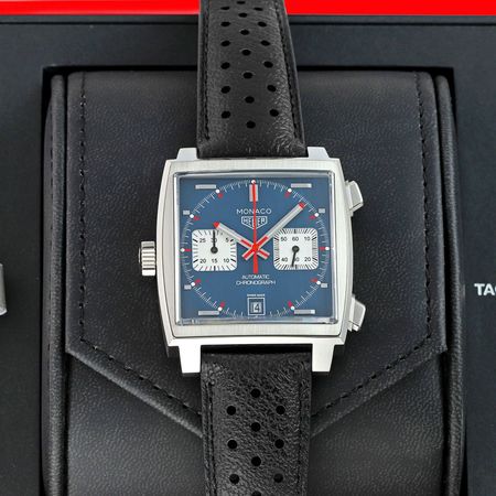 Pre-owned Tag Heuer Monaco Chronograph 39mm CAW211P.FC6356