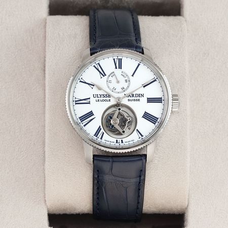 Pre-owned Ulysse Nardin Marine Torpilleur Tourbillon Automatic 42mm 1283-310-0ae/1a