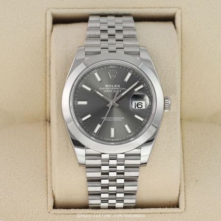 Pre-owned Rolex Datejust 41mm 126300 Rhodium Index Jubilee