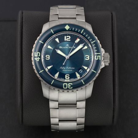Pre-owned Blancpain Fifty Fathoms Automatic Titanium 45mm 5015-12B40-98B