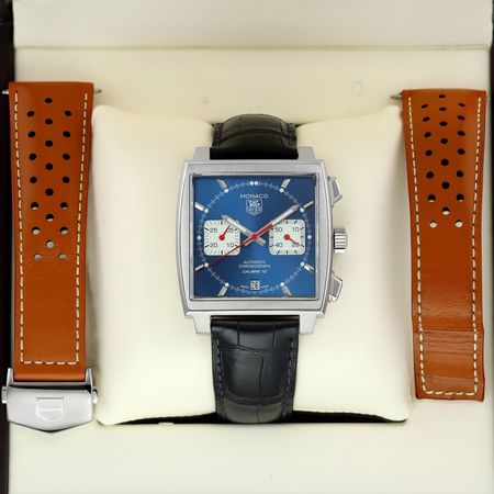 Pre-owned Tag Heuer Monaco Chronograph 39mm CAW2111.FC6183
