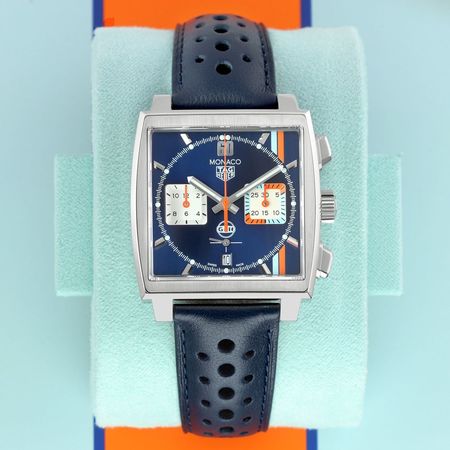Pre-owned Tag Heuer Monaco Chronograph GULF Calibre TH20-00 CBL2115.FC6494
