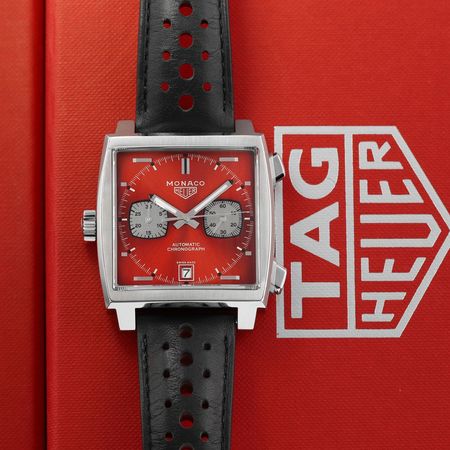 Pre-owned Tag Heuer Monaco 1979-1989 Limited Edition 39mm CAW211W.FC6467