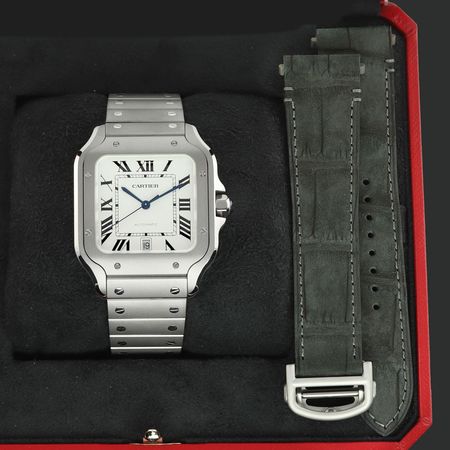 Pre-owned Cartier Santos De Cartier Large Titanium WSSA0089