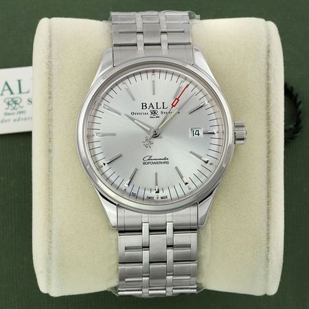 Pre-owned Ball Watch Trainmaster Manufacture 80 Hours 40mm NM3280D-S1CJ-SL