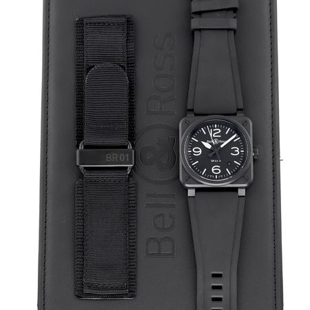Pre-owned Bell & Ross BR-03 Automatic 41mm BR03A-BL-CE/SRB