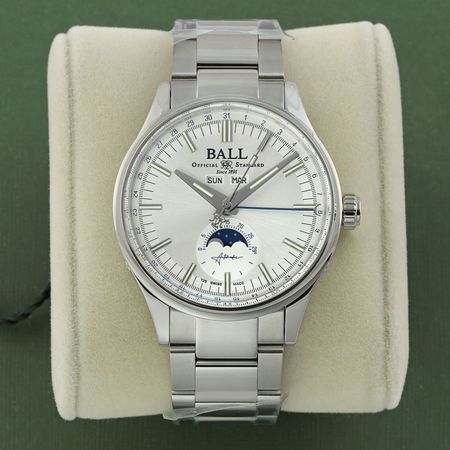 Pre-owned Ball Watch Engineer II Moon Calendar 40mm NM3016C-S1J-SL