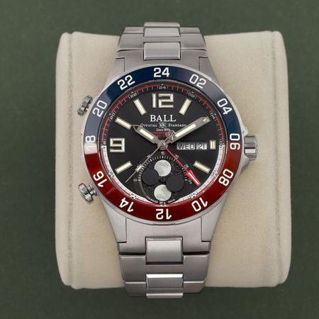 Pre-owned Ball Watch Roadmaster Marine GMT Moonphase 42mm DG3220A-S1CJ-BK