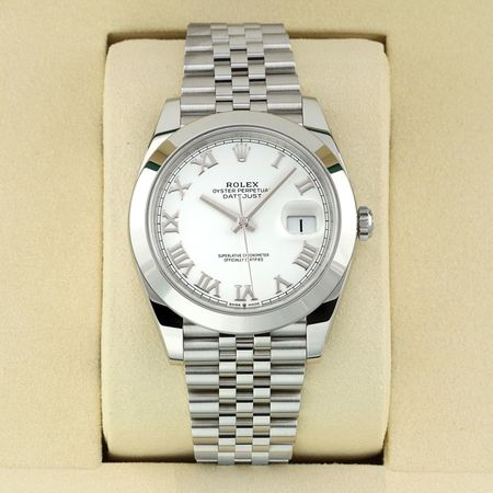 Pre-owned Rolex Datejust 41mm 126300 White Index Jubilee