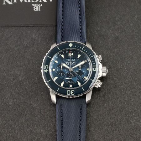 Pre-owned Blancpain Fifty Fathoms Complete Calendar Flyback Chronograph 45mm 5066F-1140-52B