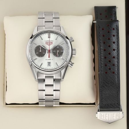 Pre-owned Tag Heuer Jack Heuer Carrera Calibre 17 Chronograph 41mm Limited Edition Factory Service CV2119.BA0722